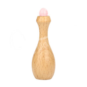Rose Quartz Massager Wood Handle