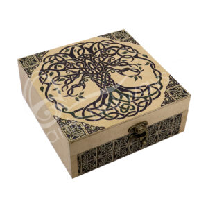 Wood Box with Laser Engraved Tree of Life Design