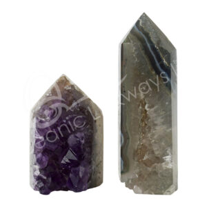 Polished Sides Agate Obelisk with Druse