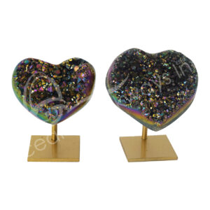 Amethyst Plated Rainbow Titanium Heart