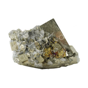 Crystal Quartz with Aragonite Pyrite Cluster