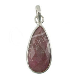 Rhodochrosite Faceted Teardrop Pendant