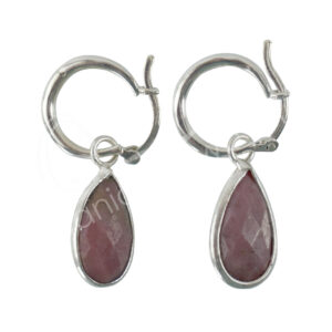 Rhodochrosite Faceted Teardrop Earrings