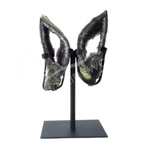 Amethyst B with Agate on Metal Stand Butterfly