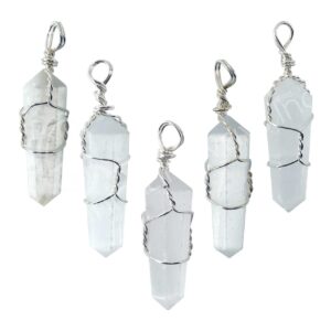 Selenite Wire Wrapped Pendant