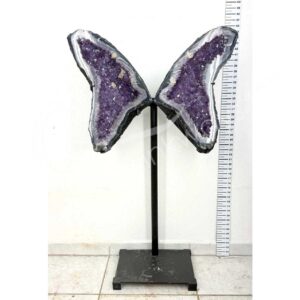 Amethyst Butterfly on Metal Stand