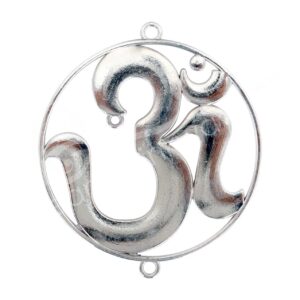 OM Symbol Metal Beads (Pack of 5)