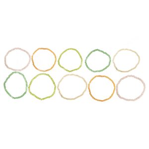 Faceted Mixed Colors Beads Bracelets (Pack of 10) 3-4 mm