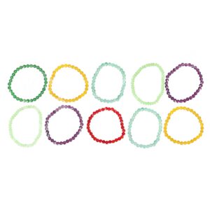 Faceted Mixed Colors Beads Bracelets (Pack of 10) 6 mm