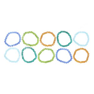 Faceted Mixed Colors Beads Bracelets (Pack of 10) 8-9 mm
