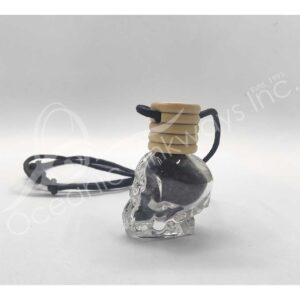 Black Obsidian Chips in a Skull Bottle Necklace