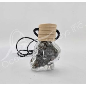 Bloodstone Chips in a Skull Bottle Necklace
