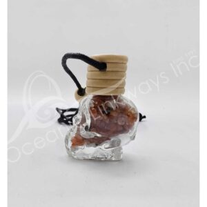 Carnelian Chips in a Skull Bottle Necklace