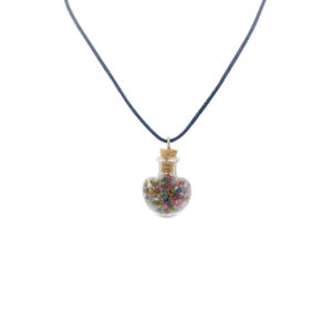 Mixed Tourmaline Chips in Heart Necklace