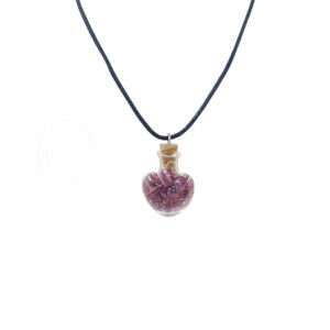 Garnet Chips in Heart Necklace