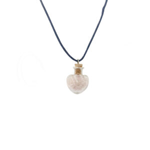 Rose Quartz Chips in Heart Necklace