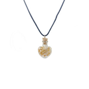 Citrine Chips in Heart Necklace
