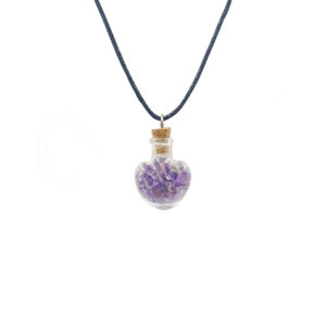 Amethyst Chips in Heart Necklace