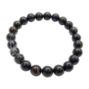 Black Tourmaline Bracelet with Red Inclusions