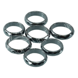 Faceted Non-Magnetic Hematite Ring