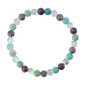 Amazonite, Crystal Quartz & Lepidolite Bracelet (6-6.5 mm)